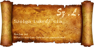 Szolga Lukrécia névjegykártya